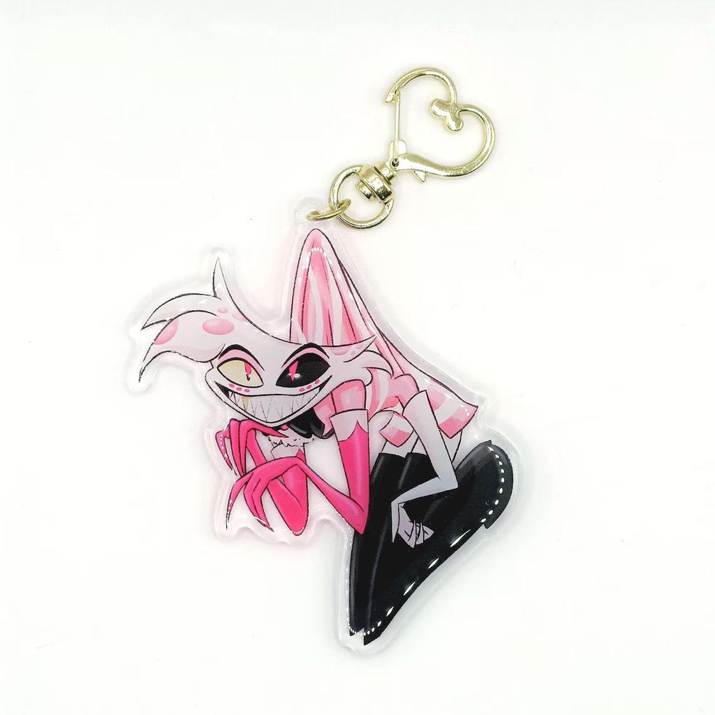 6Cm Anime Character Acrylic Chain Keychain Acrylic Backpack Pendant for Hazbin Hotel Vox Niffty Vaggie Charlie Exquisite Gift