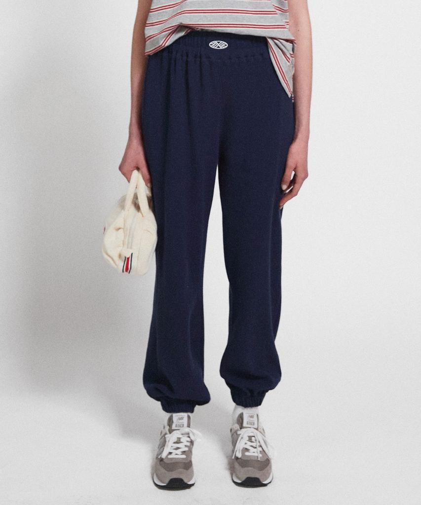 Minasu Track Logo Waffle Jogger Pants_Navy