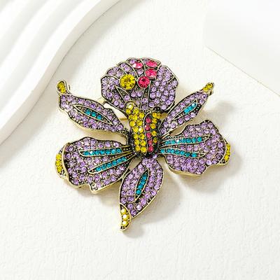 Vintage Diamond-Encrusted Flower Brooch Women'S Full Diamond Peony Flower Pin Coat Accessories