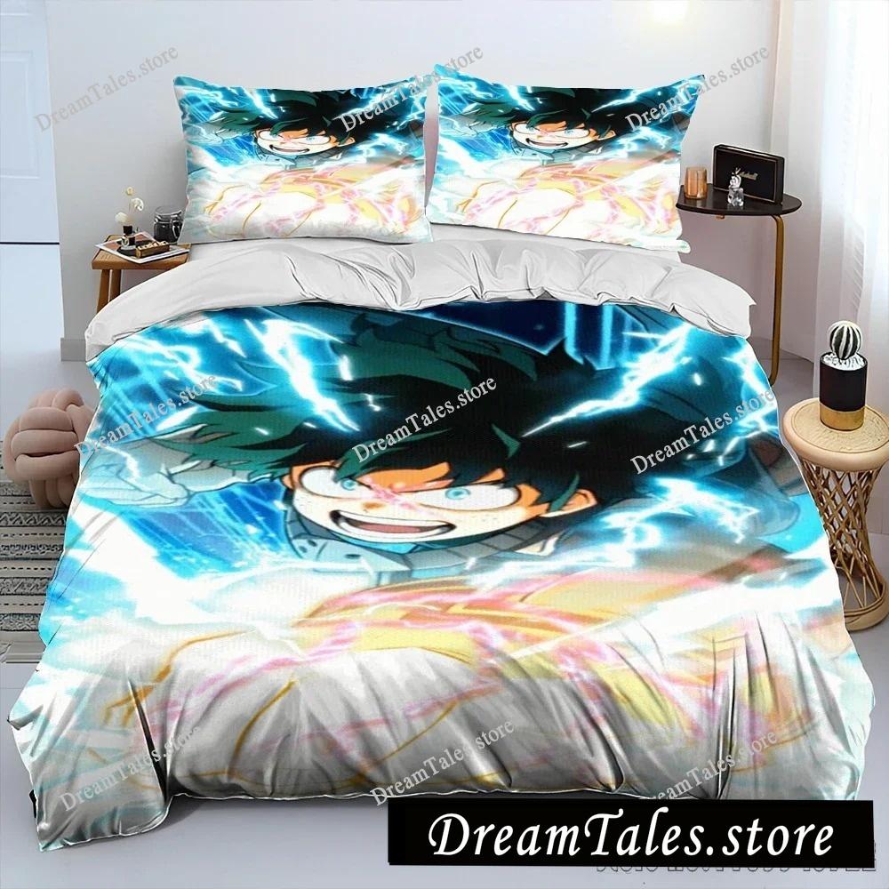 My Hero A-Academia Anime Cartoon Bettbezug-Set HD Deckenbezug für Kinder Bettwäsche-Sets Bettwäsche Schlafzimmer Dekor Luxuriöses Geschenk