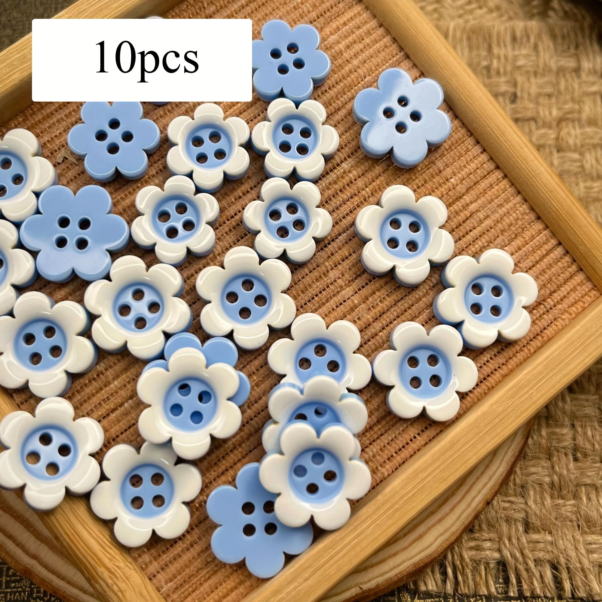 

10pcs Resin Flower Buttons, Clothing Fasteners for Coats and Cardigans Decorative Sweater Button Accessories