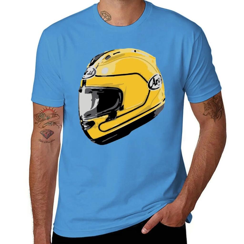 Abbigliamento streetwear anime pesante Nuova maglietta casco Joey Dunlop maglietta divertente vestiti estivi magliette Unisex pesante Unisex