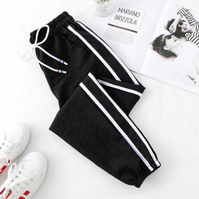 Pantaloni Studentesse Versione coreana di pantaloni larghi primaverili ed estivi a sezione sottile Pantaloni sportivi sottili a nove punti Pantaloni larghi casual femminili