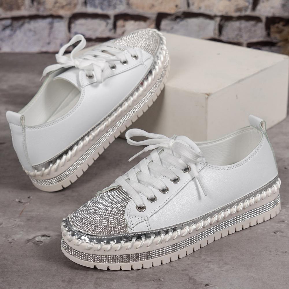 Women Shining Rhinestone Loafers Bowknot Slip-on Thick Botton Casual Ladies Crystal Shoes Female Platform Sneakers Sports