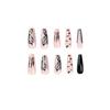 24Pcs/Set Quick Nails Black Butterfly Flame False Nials Sticker Wearable Waterproof Manicure Finished Nails