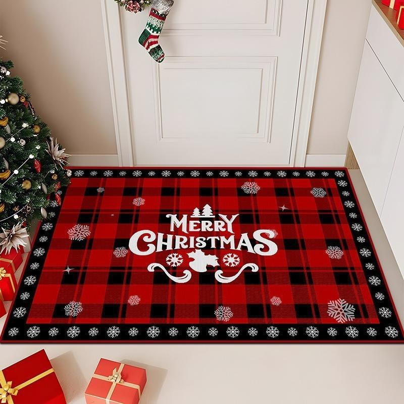 Christmas Bedroom Bathroom Bathroom Anti-Slip Carpet Merry Christmas Decorative Carpet Home Decoration