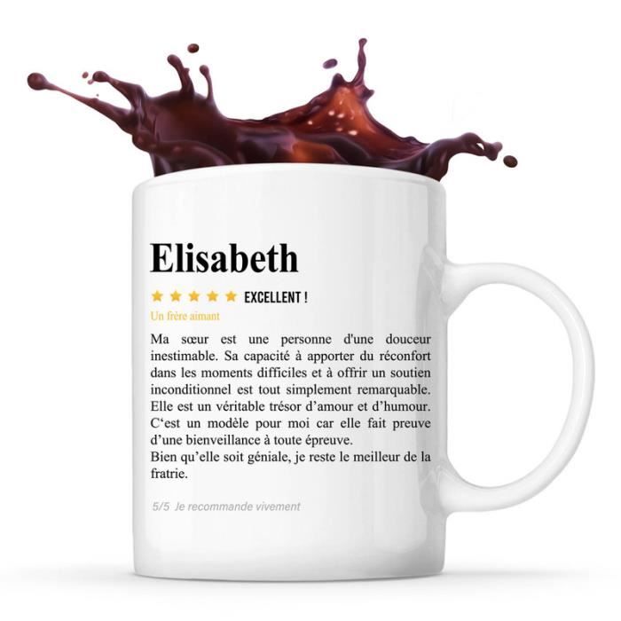Mug Elisabeth Avis Frère recommandation | Tasse Famille Cadeau Anniversaire Noël