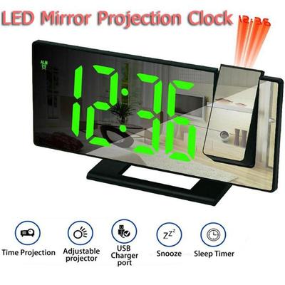 Hodiny s LED zrcadlem Hodiny s promítáním Snooze Hodinový stůl Hodiny otočné o 180° Hodiny do ložnice Budík
