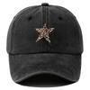 Retro Imitation Baseball Cap with Leopard Print Star Design for Leisure Outdoor Travel, Fishing, and Hiking