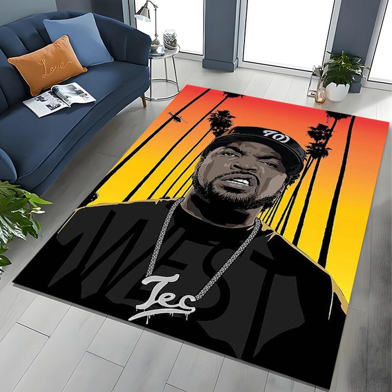 Tupac 2pac Rapper Eminem Hip Hop Rap God Art Rug for Bedroom Living Room Sofa Home Doormat Decor, Large Kids Non-slip Floor Mat