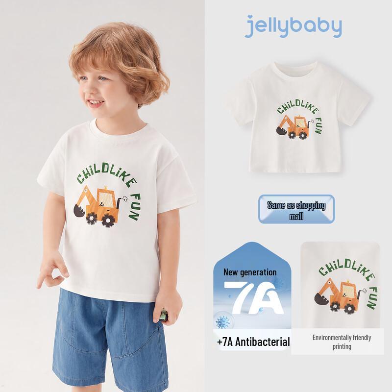 JELLYBABY Boys Cartoon Car Short Sleeve T-Shirt 100