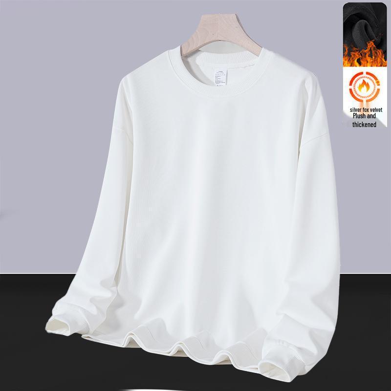 

Men s Autumn 2025 American Style Heavyweight Plus Velvet Loose Fit Round Neck Long Sleeve Hoodie Pullover 2XL (suggested 65-72.5 kg)