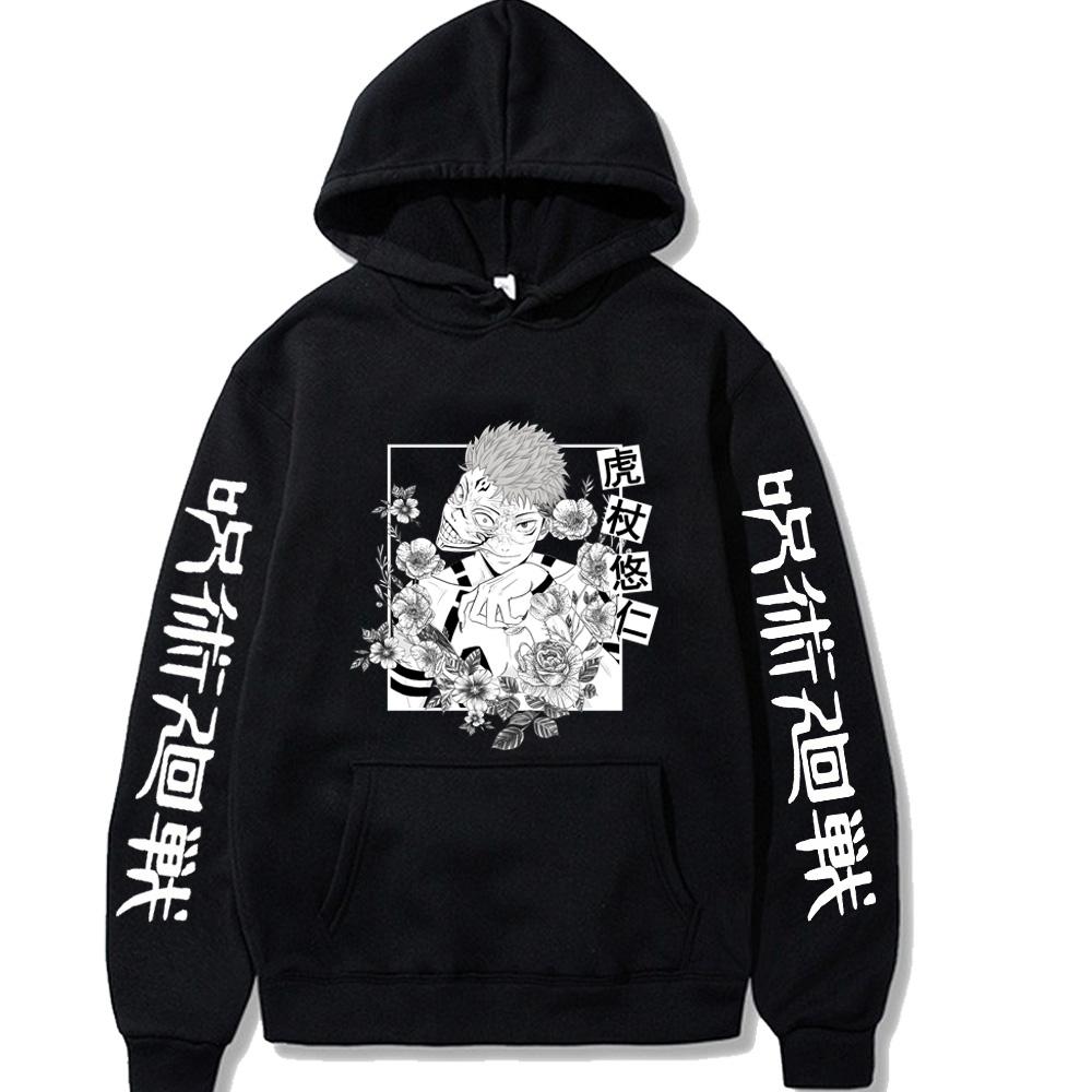 Jujutsu Kaisen Hoodie Itadori Yuji Graphic Hoodies Vintage Oversized Hooded Casual Long Sleeves Men Women Clothes