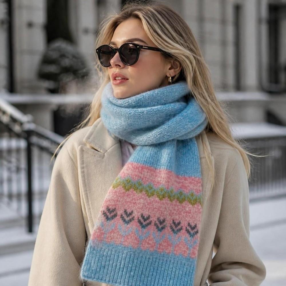 Warm Woolen Scarf Neck Protection Winter Scarf Fashion Thermal Neck Warmer Autumn Winter