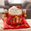 Ceramic Lucky Cat Figurine Statue Creative Good Luck Cat Piggy Bank Fortune Wealth Business Gifts Home Decoration