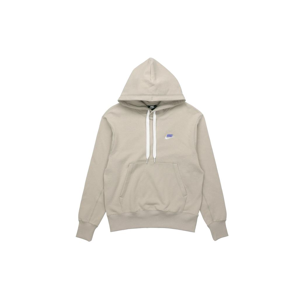 Nike Embroidered Logo French Terry Hoodie Men Top Stone DA0024-230