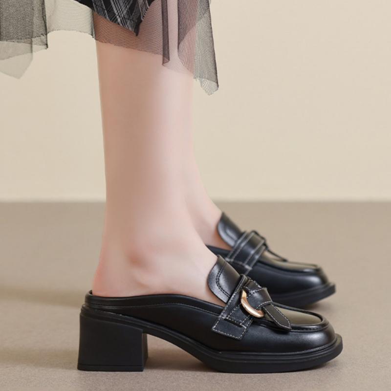 Fashion Black Super High Heels Women's Slippers 2025 New Style Mule Platform Pumps Slip On Comfortable Soft Women Sandals Slippers