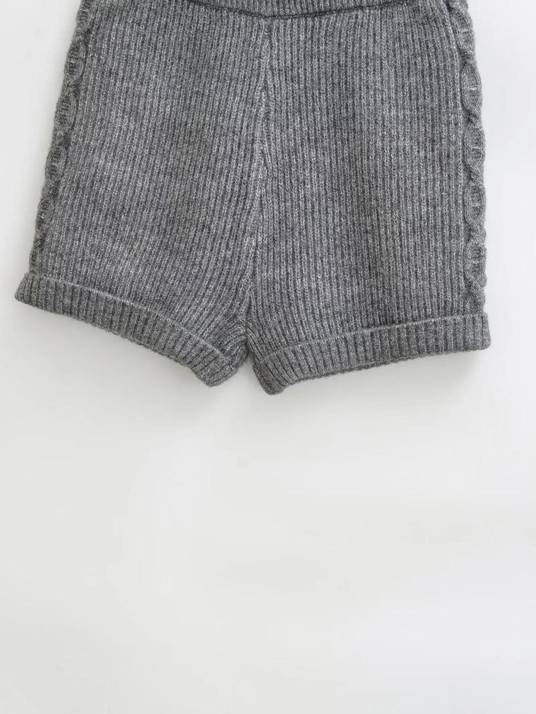 European-Style Elastic Knit Hip-Hugging Shorts for Women - Spring Fashion Solid Color Casual Hot Pants
