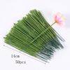 Green Artificial Flower Sighting Rod Vase Decor Stem Iron Wire Plant Wall For DIY Mother's Day Craft Supplies Rose Stick Pole