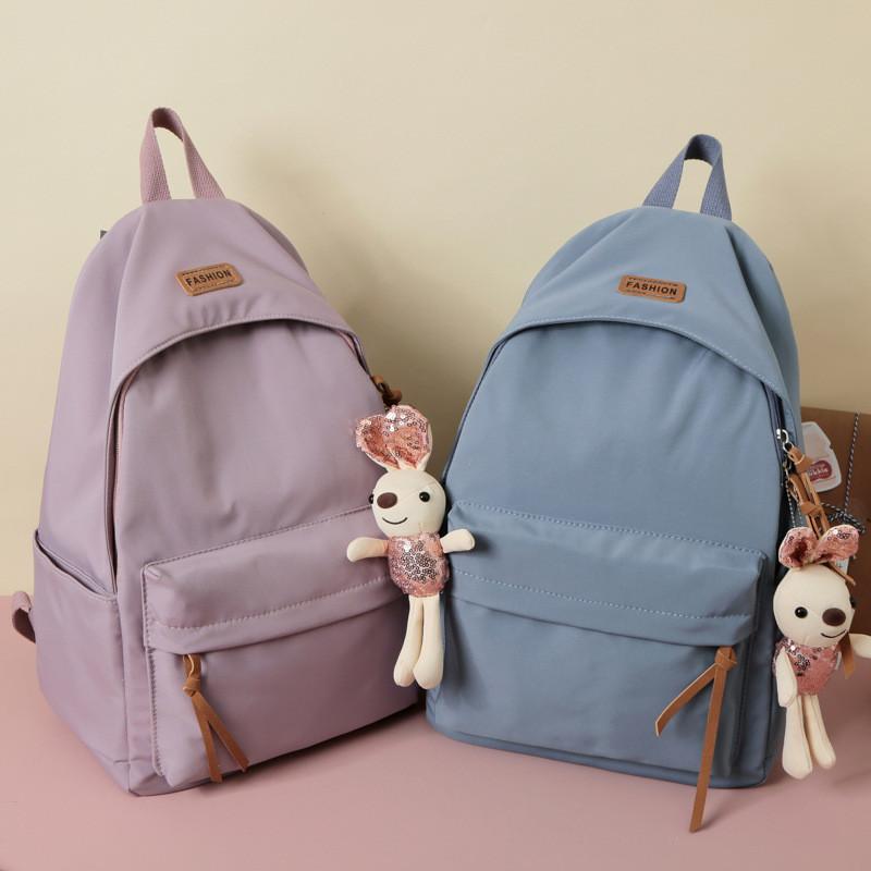 Casual Nylon Student Backpack With Pouch For High School And College Students