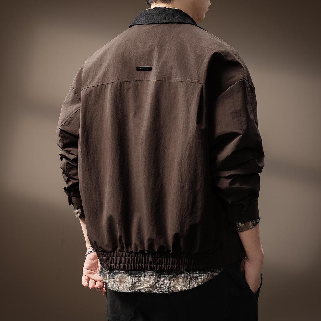 Herren Trendy Amerikanischer Scheunenstil Patchwork Reversjacke - Herbst Locker Lässige Oberbekleidung