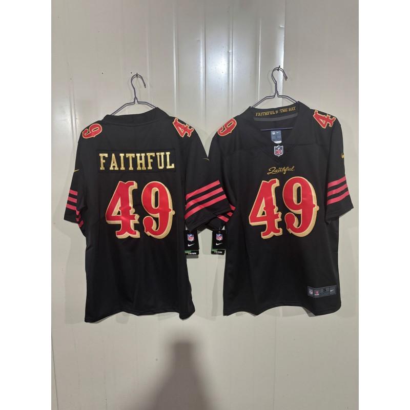 Mens NFL San Francisco 49ers Embroidered Football Jersey Short Sleeve Sport T-Shirt Fans Casual Wear
