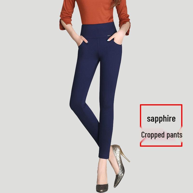 

Жіночі легінси з високою талією, що моделюють фігуру, еластичні - Білі мініатюрні штани-олівець M