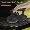Stainless Steel Wire Bristle Steel Wool Scrubber 2 IN 1 Wire Ball Cleaning Brush  Outdoor Cooking