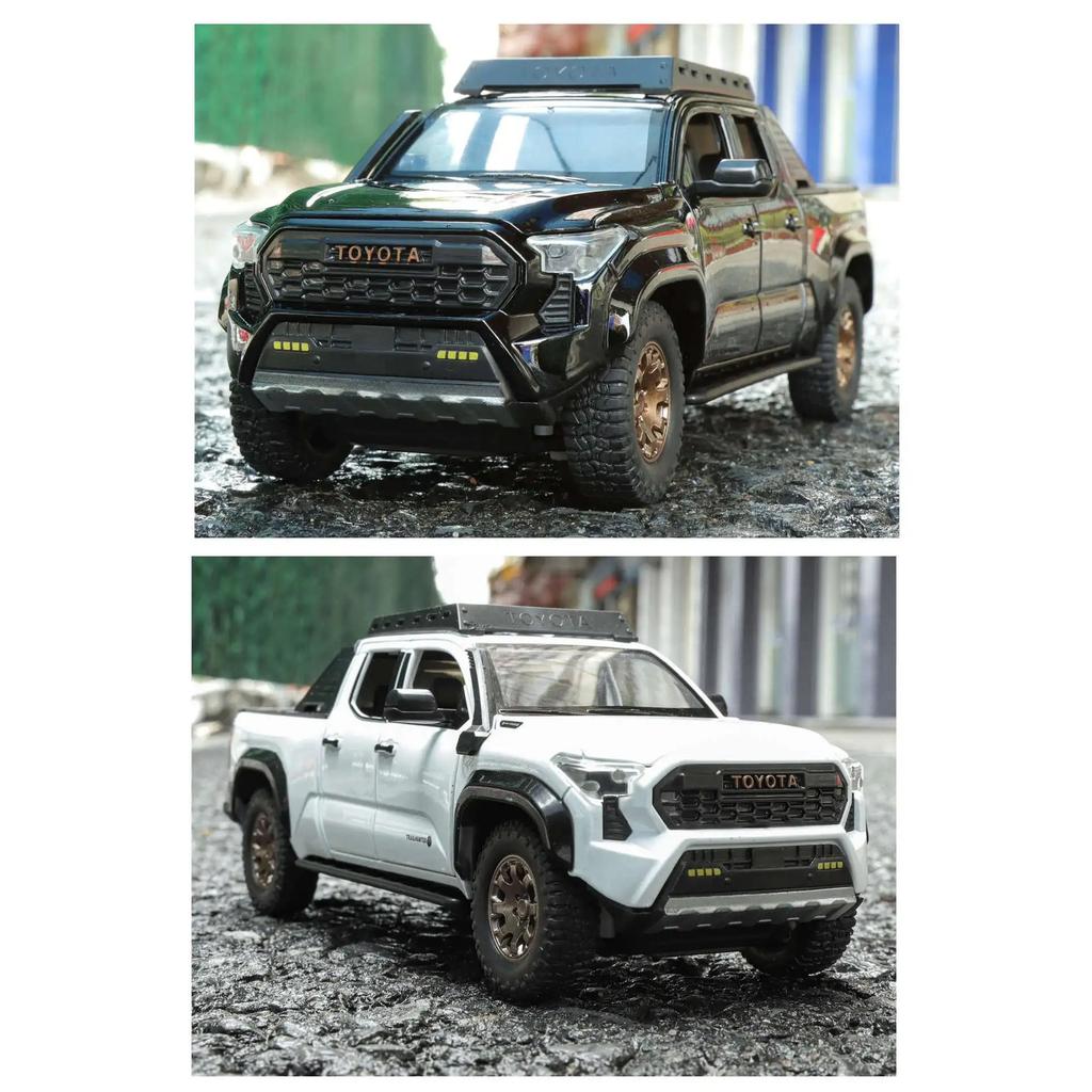 1/22 TOYOTA Tacoma Alloy Pickup Car Model Diecast Metal Off-Road Vehicles Car Model Simulation Sound and Light Children Toy Gift