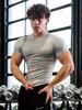 2024 Men's Muscle Fit Short Sleeve Gym T-shirt for Summer Outdoor Running and Training