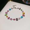 Zircon Rose Pendant Bracelet: Luxurious Light Bangle for Elegant Women