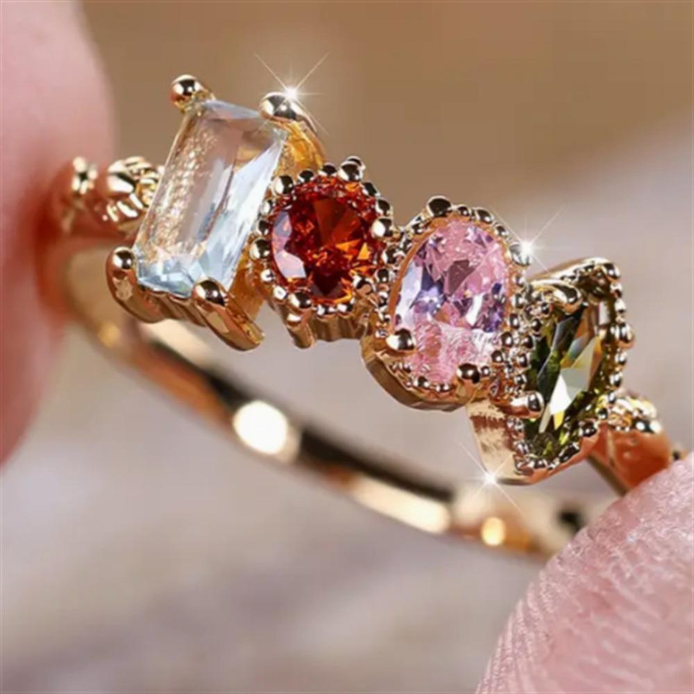 Gorgeous Luxury Rings for Women Wedding Engagement Accessories Unique Female Ring Fashion Jewelry Gifts