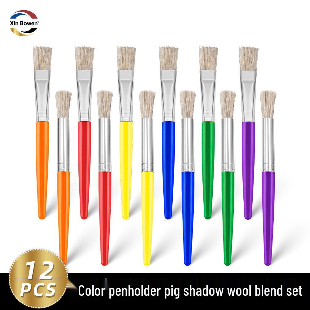 10-Piece Nylon Oil & Acrylic Paint Brush Set for Students