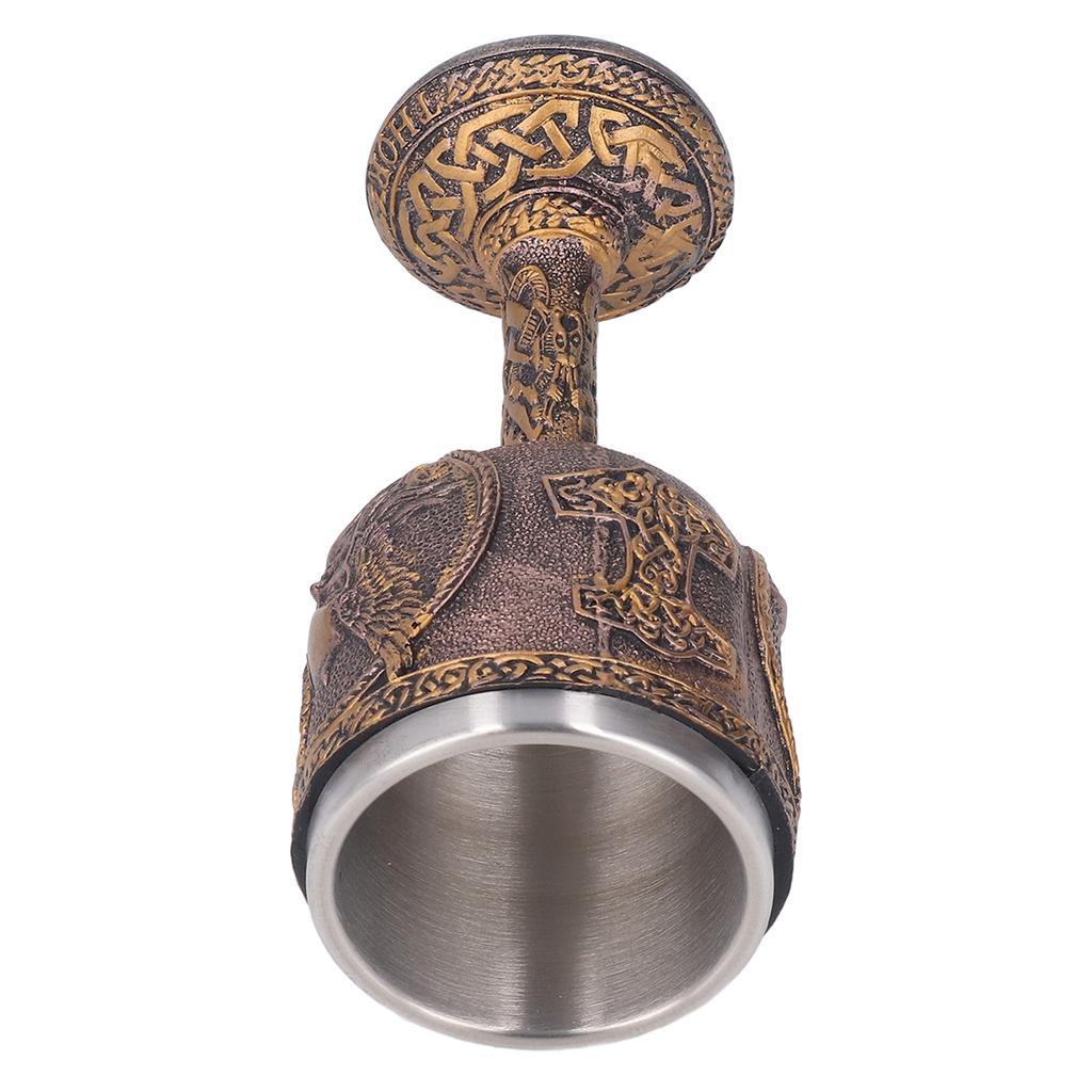 Nordic Wine Goblet Stainless Steel Liner Resin Shell Decorative Retro Beer Cup for Home Kitchen Bar