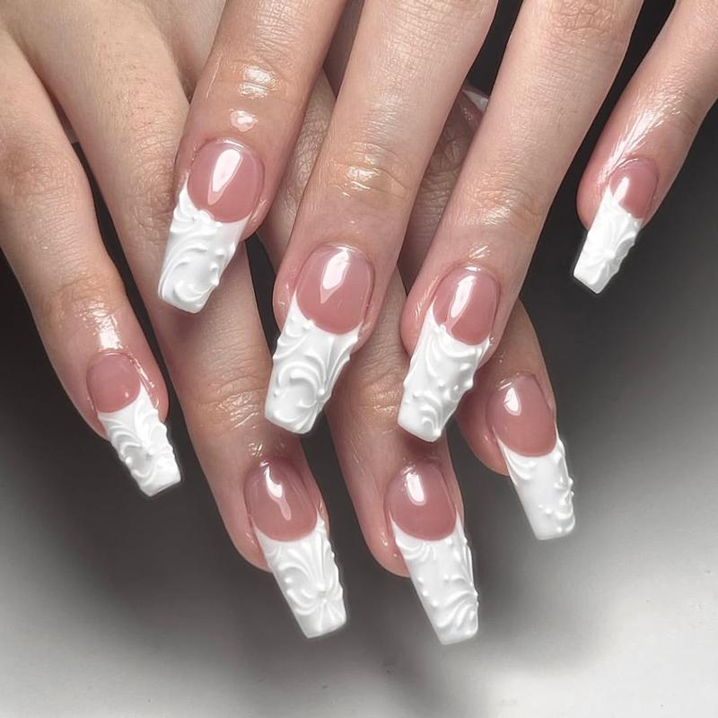 INS Hot Selling Accept Customization Duck Shape Artificial Fingernails Manicure False Nails with Glue Stickers Press on Nails