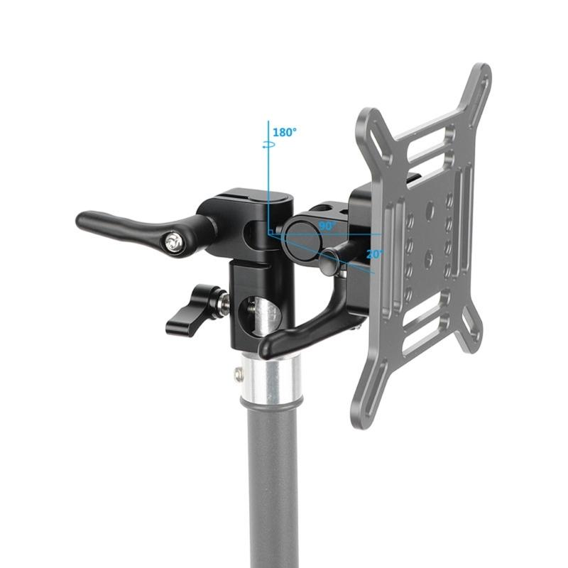 Aluminum Alloy V Mount Battery Adapter 180°Rotatable Designing for C Clamp Conversion for Light Stands and Tripods