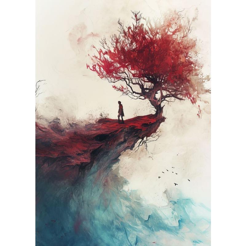 Landschaft Berg Wald Meer Wasserfall Baum Palme Wandkunst Leinwand Ölgemälde Druck Bild Natur Poster Nordische Heimdekoration