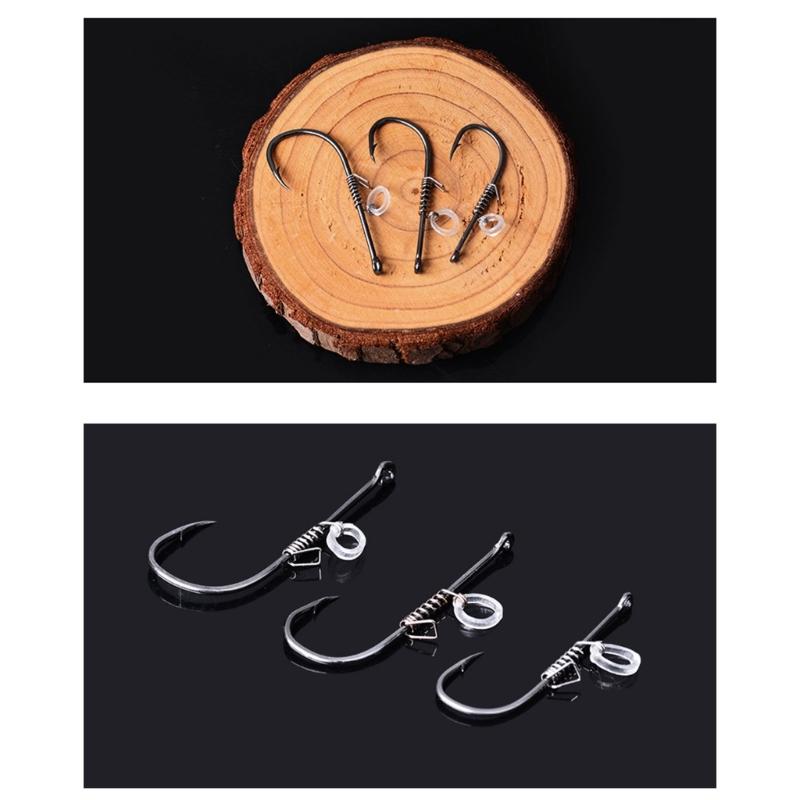10Pcs/set Fishing Tackle Live Shrimp Fixing Hook with Hole Designs Fishing Live Fish Hook Fishing Hook Barbed Fishhook