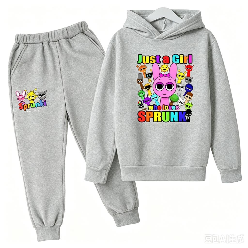 Haine Copii Sprunki Hanorac+pantaloni Vârsta 2-12 Băiat Fată Figurine Anime Incredibox Bluză Primăvară Toamnă Pulover pentru Copii Seturi