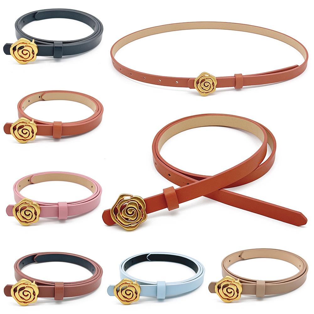 

102cm Jeans Belt Thin Dress Belt Casual Leather Belt for Women абрикосовий