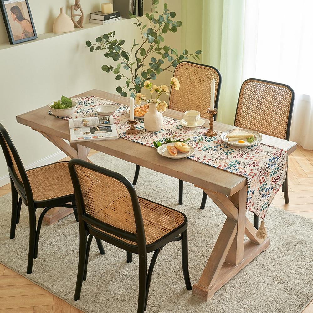 Vintage American Jacquard Table Runner Nordic Sideboard Flag Fabric Coffee TV Console Long Tablecloth