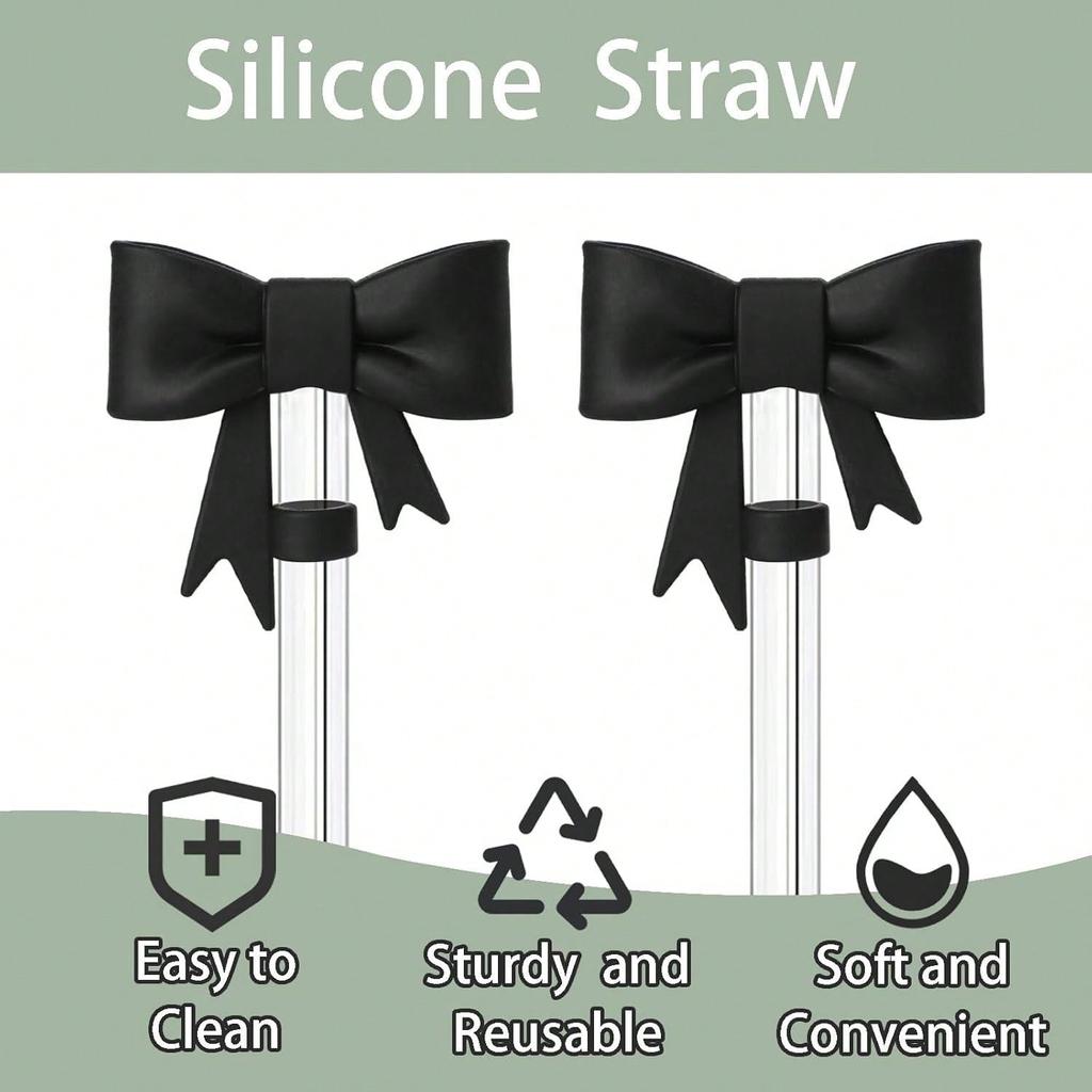 1/3pcs Bow Straw Covers Cap Toppers Compatible with Stanley 40 Oz Tumbler Cups for 0.4in/10mm Stanley Cups Straws Accessories