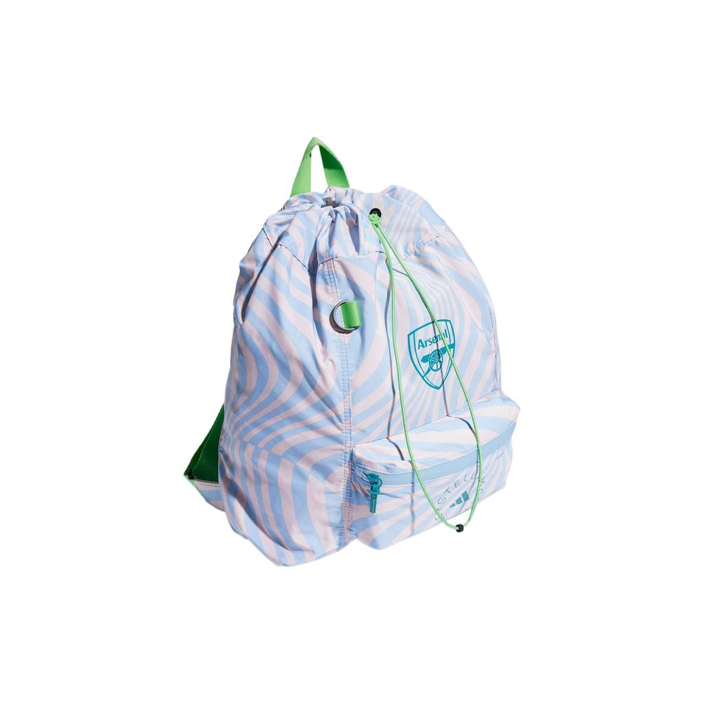 adidas X Arsenal Kooperation Stella McCartney Kordelzug Sport Polyester Fitness Tasche Groß Damen Taschen Halb-Flash-Grün Bay-Blau IP3568