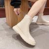 2025 Autumn New Platform Boots Women's Martin Boots White Single Boots Skinny Boots Women's Chelsea Boots Women's Short Boots