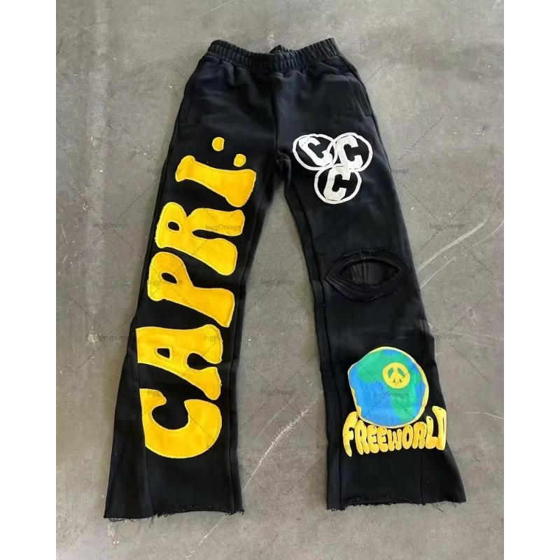 Y2k  High Waist Sports Pants Gothic Retro Letter Trousers MenLoose Casual Versatile Wide Leg Pants Women