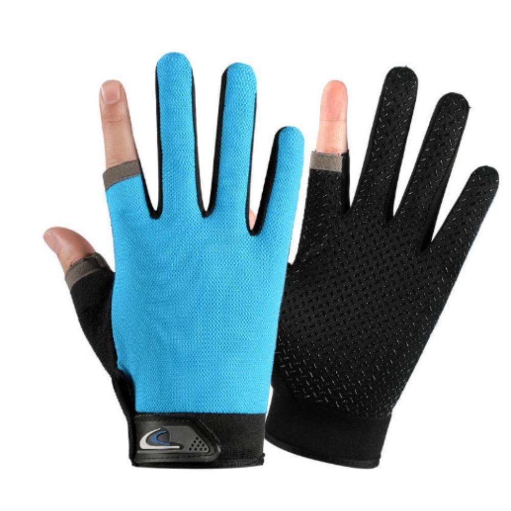 Spring and summer gloves outdoor sports cycling touch screen breathable non-slip sunscreen mesh bicycle fishing gloves
