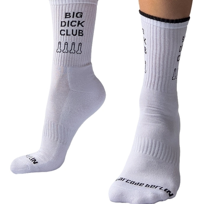 White Socks BIG DICK CLUB Black Trim - Barcode Berlin - SOCKS