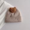 Cartoon Bear Baby Knitted Hat Autumn Winter Warm Newborn Infant Beanies for Boys Girls Soft Comfortable Toddler Kids Bonnet