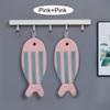 2pcs Cute Fish-Shaped Hand Towels - Soft & Absorbent Coral Fleece, Hanging Design with Striped Patterns, Perfect for Bathroom