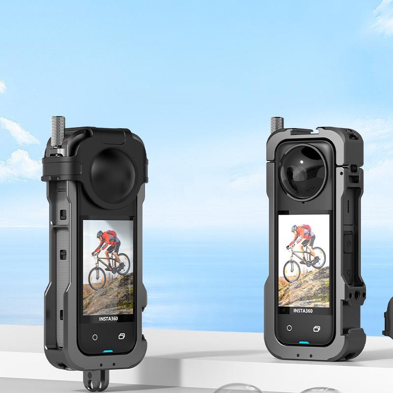 For Insta360 X4 Accessories Aluminum Alloy Expansion Bracket With Metal Frame Metal Rabbit Cage Protective Frame Accessories
